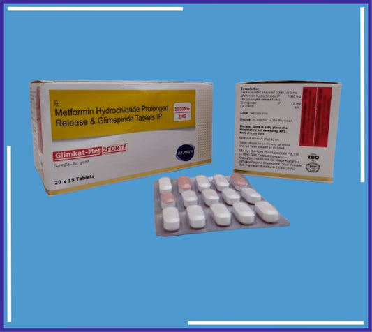 GLIMKAT-MET 2 FORTE TABLET (BLISTER) 20X15 (Metformin Hcl 1000Mg (Sr)+Glimepride Ip 2Mg)by Kemsyn