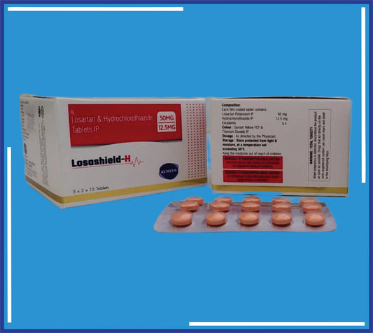 Losashield H Tablet (5x2x15) Losartan Potassium 50 Mg + Hydrochlorothiazide 12.5 Mg  by Kemsyn