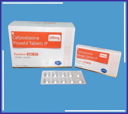 EPODOX-200 DT TABLET (ALU-ALU) 10X1X10 (Cefpodoxime 200Mg Disperible Tablet)by Kemsyn