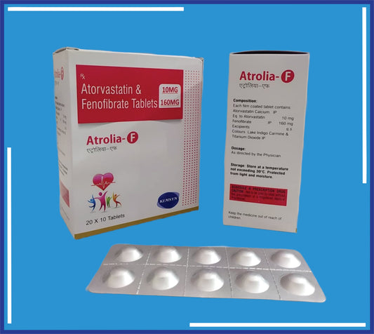 Atrolia -F Tablet (Alu-Alu) (20X10) Atorvastatin 10Mg + Fenofibrate 160Mg  by Kemsyn