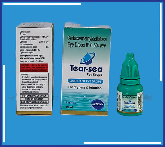 Tear-Sea Eye Drop 10Ml (10ml) Carboxy Methyl Cellulose Sodium Eye Drop 0.5% W/V  by Kemsyn