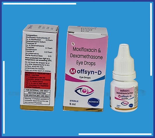 M-Offsyn-D Eye Drop 5Ml (5ml) Moxifloxacin 0.5%, Dexamethasone 0.1% W/V  by Kemsyn