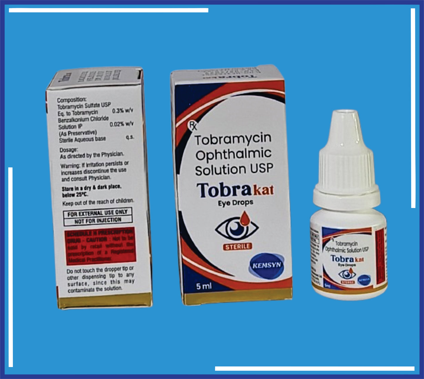 Tobrakat Eye Drop 5Ml (5ml) Tobramycin Eye Drop 0.3% W/V by Kemsyn