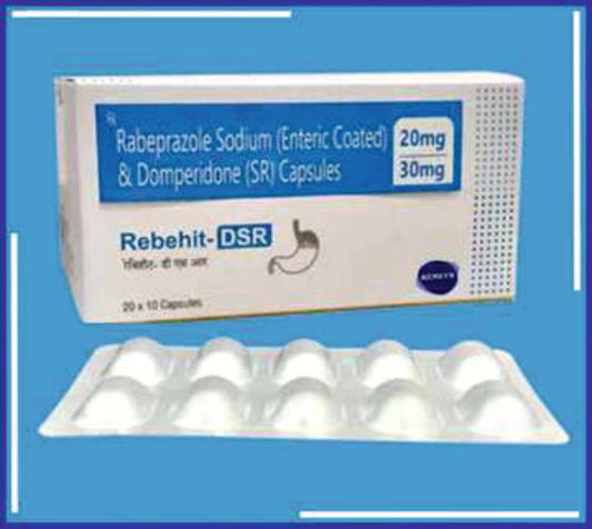 Rebehit Dsr Capsule (20x10) Rabeprazole Sodium 20Mg + Domperidone 30Mg ( Sr)  by Kemsyn
