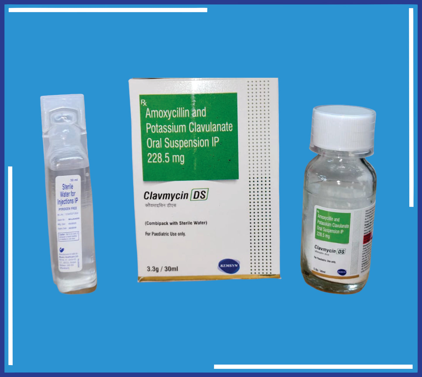 CLAVMYCIN DS SUSPENSION 30Ml+Swfi (Amoxycillin 200Mg, Potassium Clavulanate Acid 28.5Mg)by Kemsyn