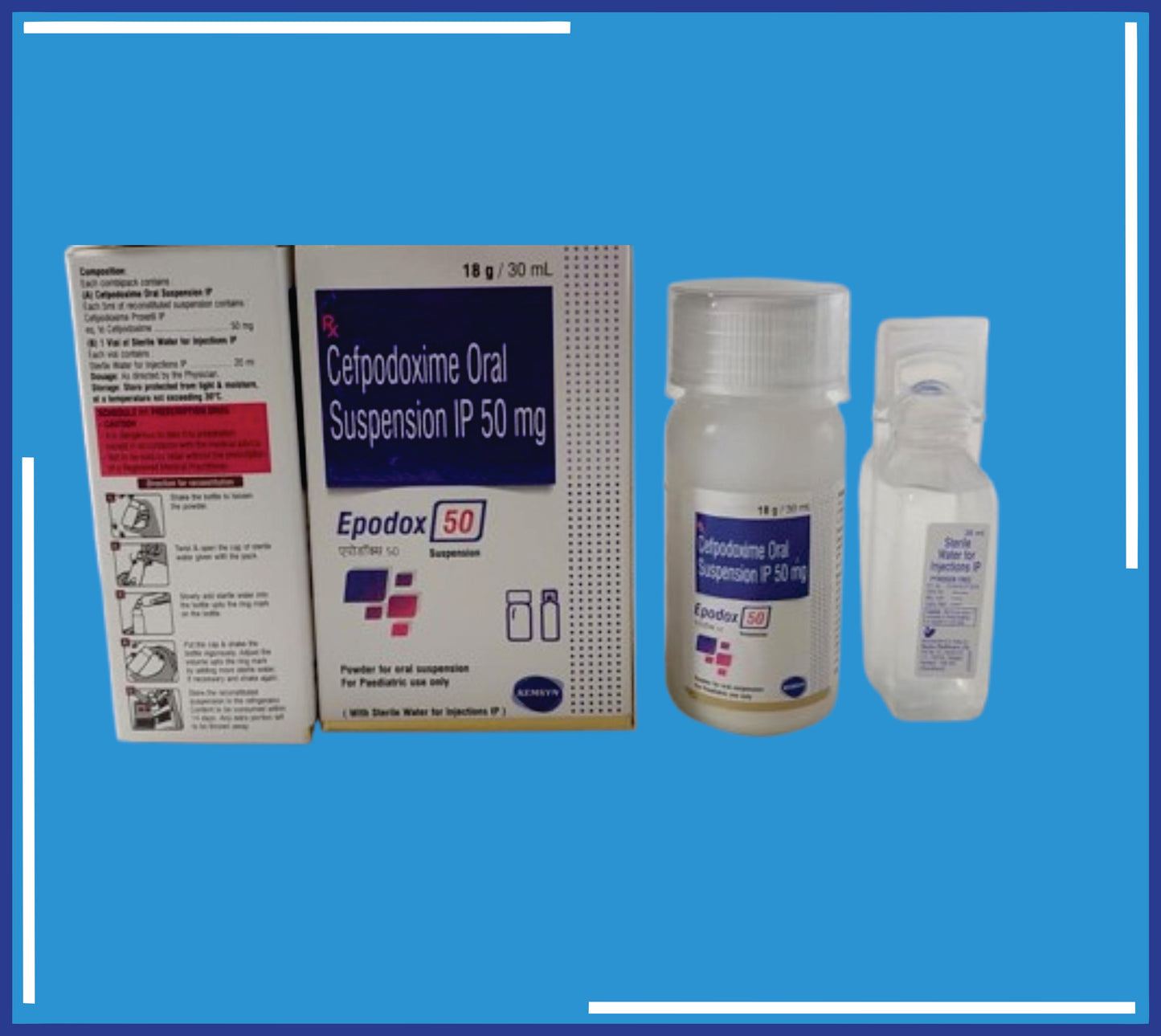 Epodox 50 Dry Syrup (Glass Bottle) (30ml) Cefpodoxime Proxetil Ip Eq.To Cefpodoxime 50Mg by Kemsyn