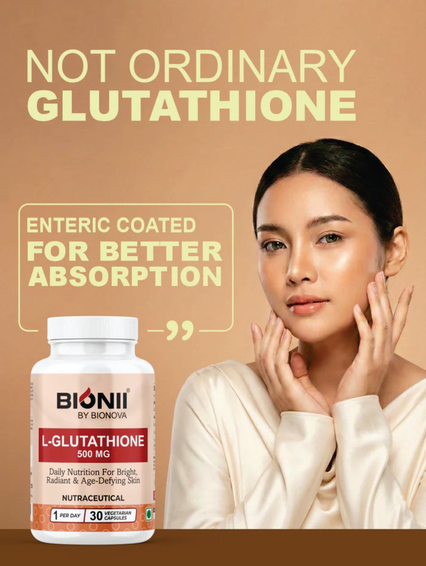 L-GLUTATHIONE CAPS 30's (Glutathione-500 mg) by Bionova