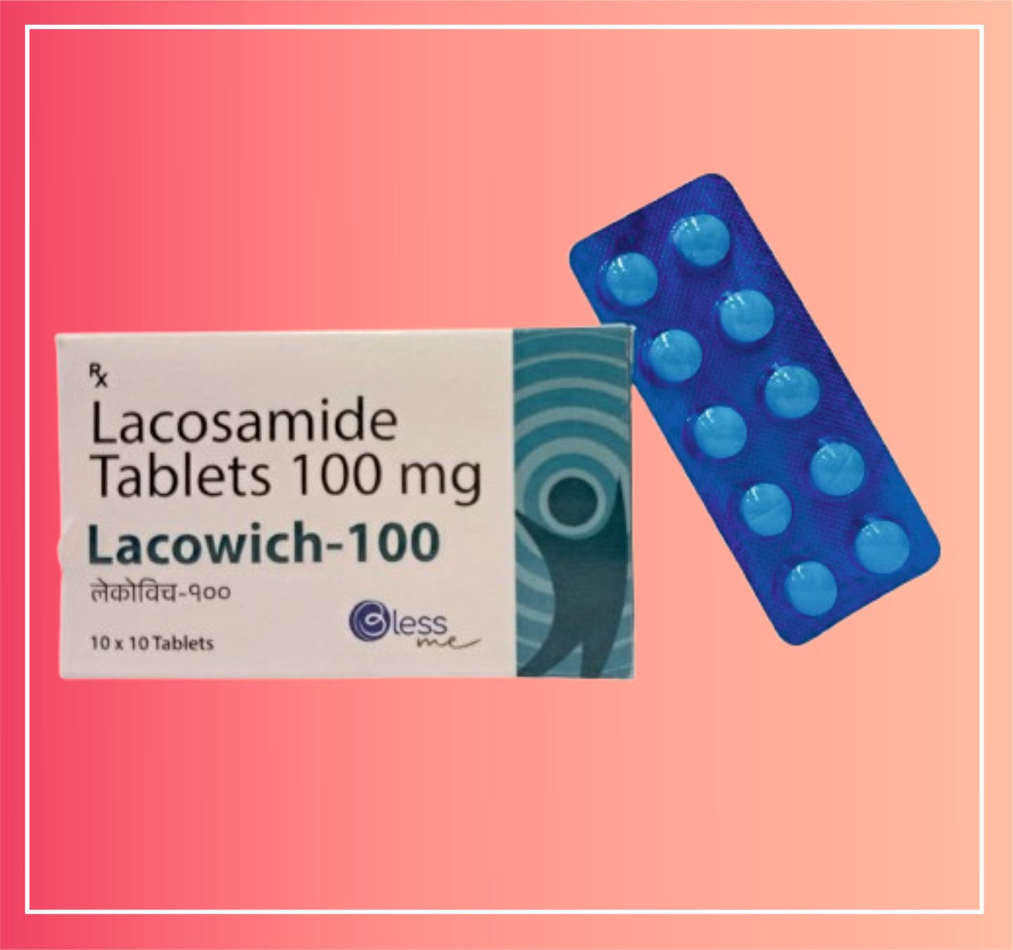 Lacosomide 100 {Rate of 10 Tab} by Dellwich
