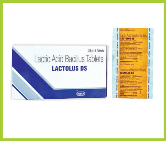 LACTOLUS DS 15 TAB ( Lactic Acid Bacillus 120 Million Spores ) by Intas