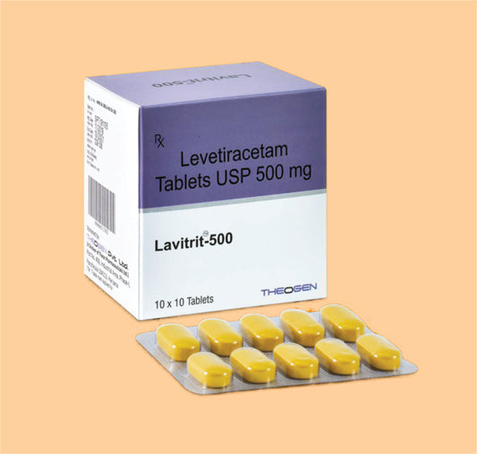 LAVITRIT-500 TAB (10X10 ) LEVETIRACETAM TABLET I.P 500 MG by Theon