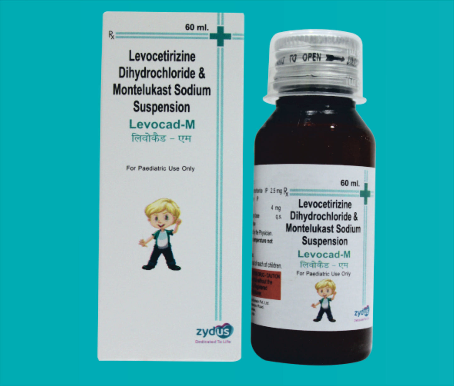 LEVOCAD-M SYP WITH MONOCARTON AND MEASURING CAP 60ml. ( Montelukast …..4 mg Levocetirizine Dihydrochloride IP 2.5 mg Flavoured syrupy base ….q.s. ) by Zydus