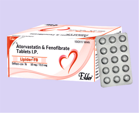 LIPIDER FB TABS (10/160MG) 15'S ( Atorvastatin 10mg,Fenofibrate 160mg ) by Elder
