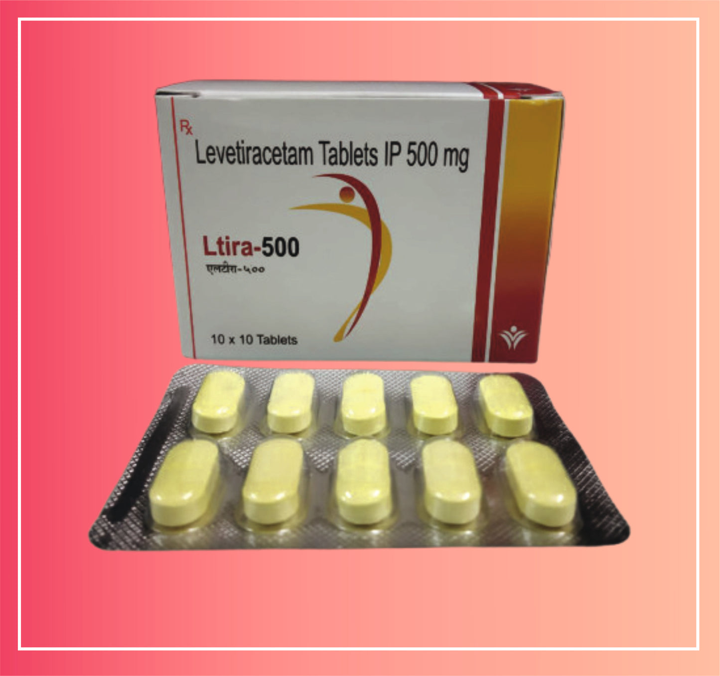 Levetiracetam 500  {Rate of 10 Tab} by Dellwich