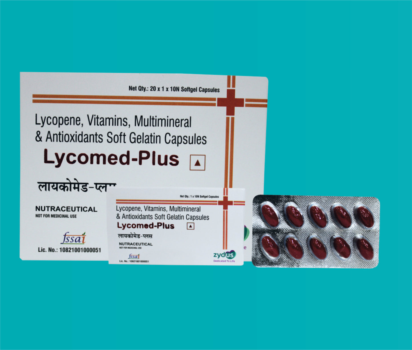 LYCOMED PLUS SOFTGEL CAPSULE 20X1X10 20X1X10 ( Antioxidants, Lycopene , Vitamins & Multiminerals Capsules. ) by Zydus