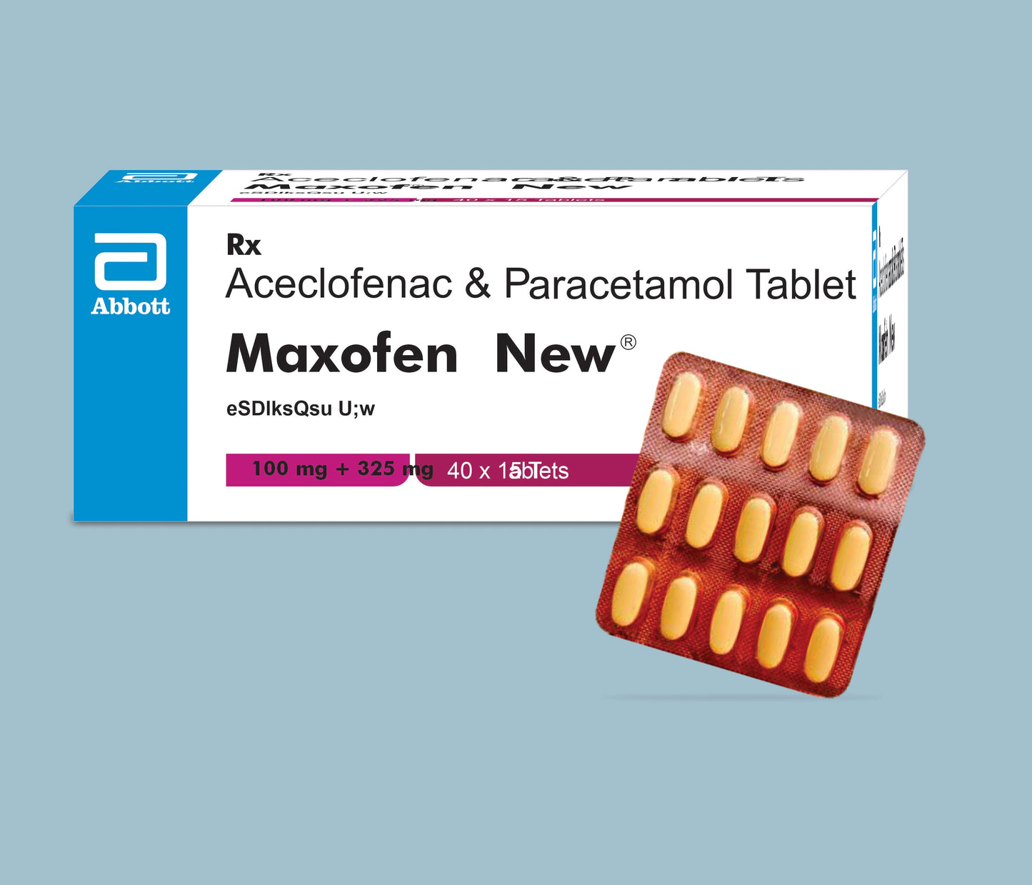 MAXOFEN NEW TABLETS 15Tabs ( Aceclofenac 100mg & Paracetamol 325mg ) by Abbott