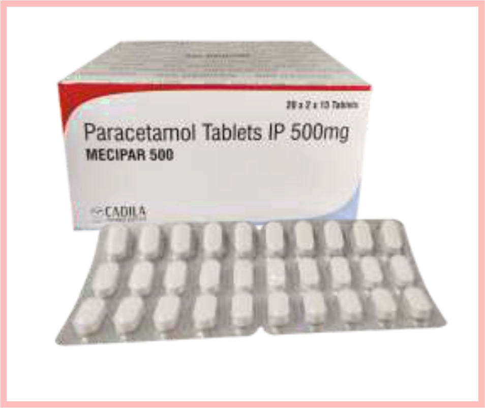 MECIPAR 500MG TAB 40X15 T 15 T ( Paracetamol Tab. 500 mg ) by Cadila