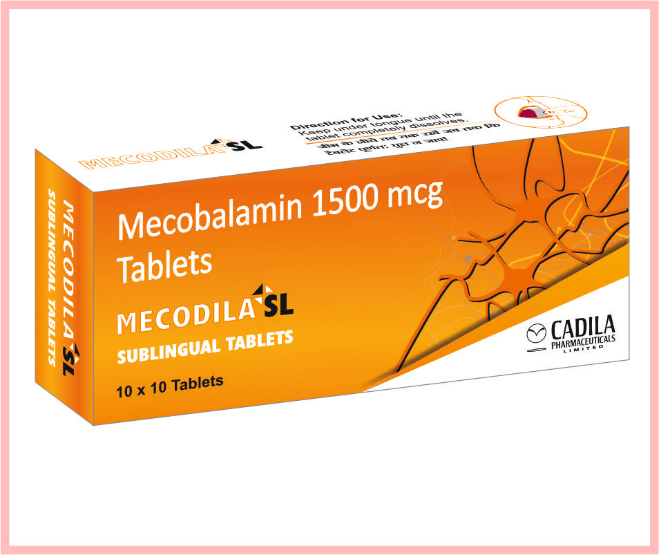 Mecodila Sl Tab 10X10 T ( Mecobalamin 1500 Mcg ) By Cadila
