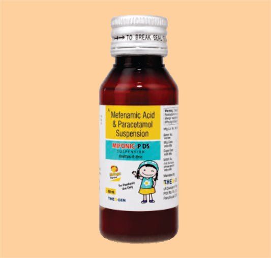 MIFONIC-P DS (60ML) Each 5ml Contains: Mefenamic acid I.P 100mg + Paracetamol I.P 250mg  by Theon