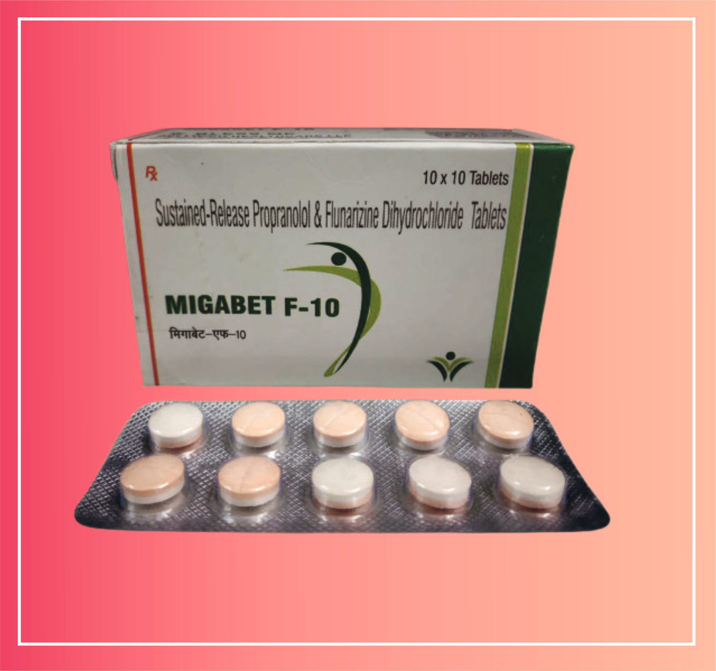 Propranolol 40, Flunarizine Di Hcl 10 {Rate of 10 Tab} by Dellwich