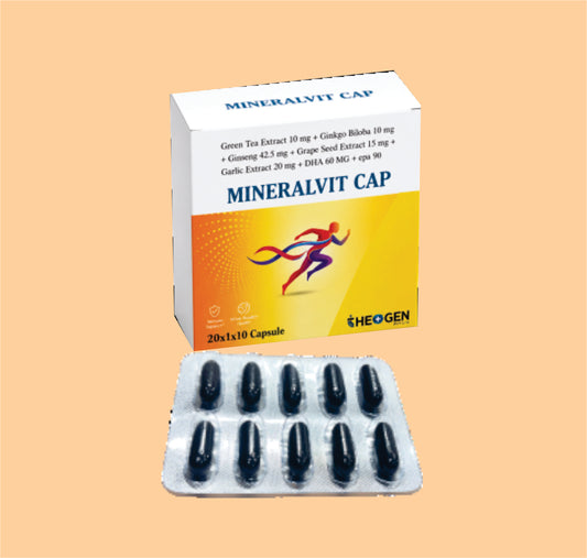 MINERALVIT CAP (20x1x10) Green Tea Extract 10 mg + Ginkgo Biloba 10 mg + Ginseng 42.5 mg + Grape Seed Extract 15 mg + Garlic Extract 20 mg + DHA 60 MG + epa 90  by Theon
