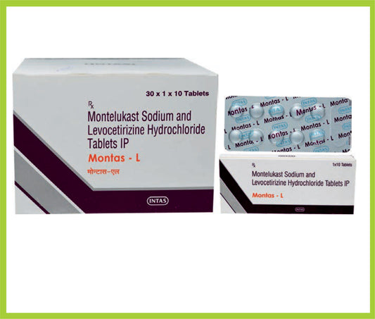 MONTAS- L 10 TAB (  Montelukast 10mg + Levocetrizine IP 5mg ) by Intas