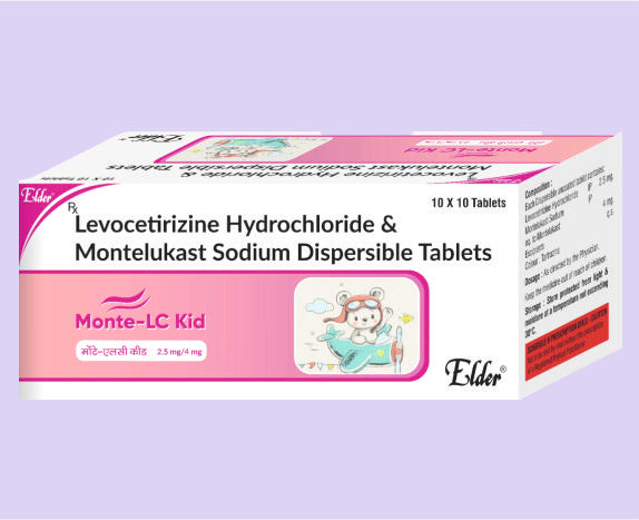 MONTE LC KID TABS (4/2.5 MG) 10'S ( Montelukast 4mg,Levocetrizine 2.5mg ) by Elder