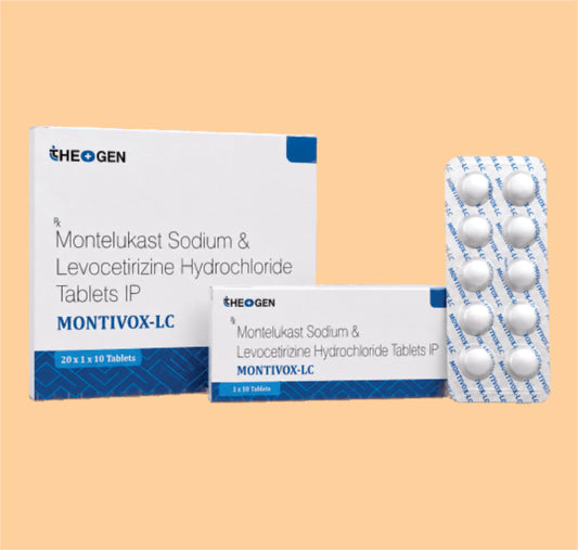 MONTIVOX-LC  (20x1x10 ) Each Film Coated Tablet Contains: Montelukast sodium IP Eq to Montelukast 10mg + Levocetirizine Hydrochloride IP 5mg  by Theon