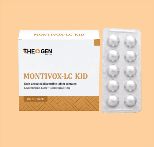 MONTIVOX-LC KID  (10x1x10) Each uncoated dispersible tablet contain:-Levocetirizine 2.5mg + Montelukast 4mg by Theon