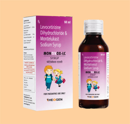 MONTIVOX LC SUSP (60 ML ) Each 5ml contains: Montelukast Sodium IP Eq. to Montelukast 4mg + Levocetirizine Hydrochloride   IP 2.5mg by Theon