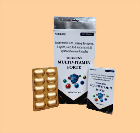 THEOGEN'S MULTIVITAMIN FORTE CAPS (20X1X10) MULTIVITAMIN WITH GINSENG, LYCOPENE, L-LYSINE FOLIC ACID, ANTIOXIDENTS & METHYLCOBALAMIN CAPSULES by Theon