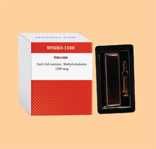 MYKKO-1500 (Combo Pack with Disp. Syg) Each 2ml contains : Methylcobalamin 1500 mcg by Theon