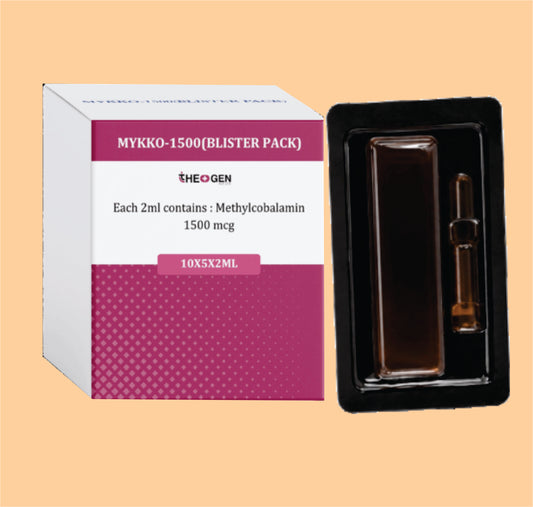 MYKKO-1500(BLISTER PACK) (10X5X2ML) Each 2ml contains : Methylcobalamin 1500 mcg by Theon