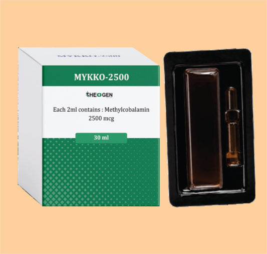 MYKKO-2500 (Combo Pack with Disp. Syg) Each 2ml contains : Methylcobalamin 2500 mcg by Theon