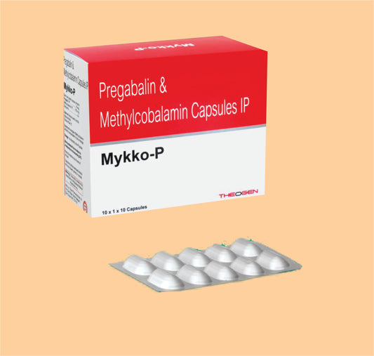 MYKKO-P CAPSULES (10x1x10) Pregabalin 75mg + Methylcobalamine 750mcg by Theon