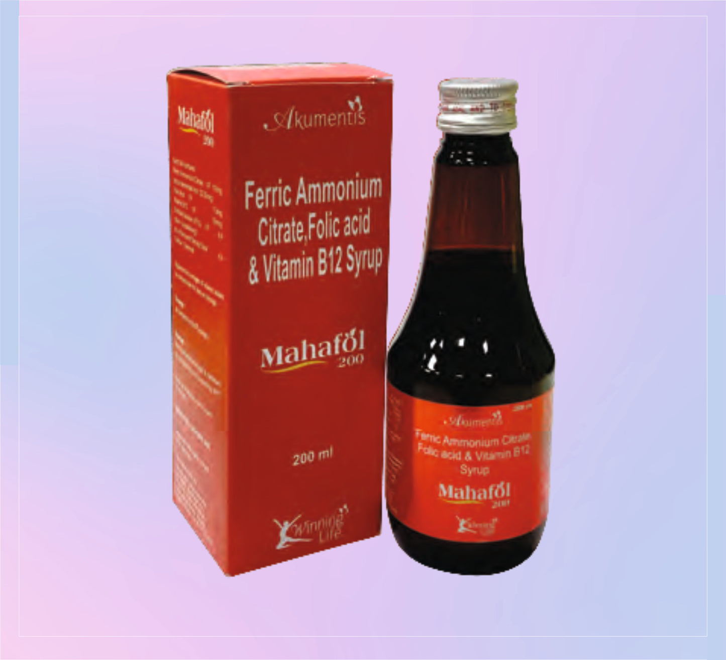 Mahafol 200Ml 1X200 ML Iron 22.55 Mg + Folic Acid 1.5 Mg + Vitamin B12 15 Mcg   by Akumentis