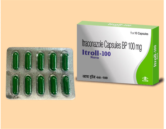 Itroll Novo 100 Capsules (10'S) 10's Itraconazole 100 mg by Alkem1