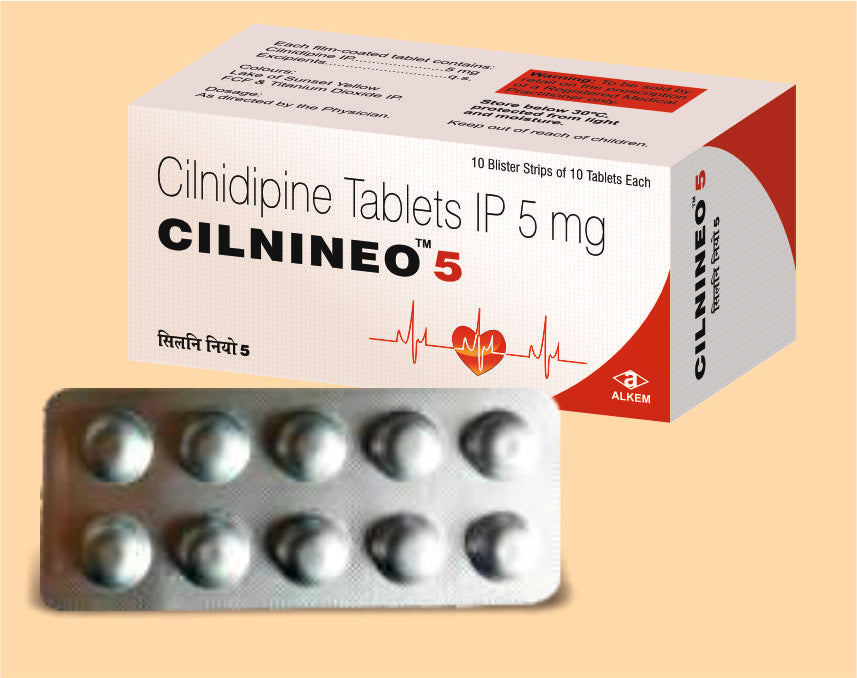 Cilnineo 5 Tablets (10'S) 10's Cilnidipine 5 mg by Alkem1