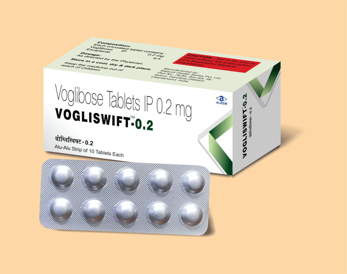 VOGLISWIFT 0.2 TABLETS (10'S) (10's) Voglibose 0.2mg by Alkem1