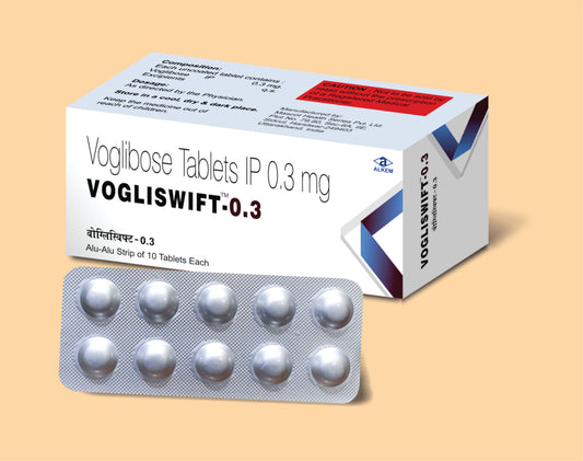 VOGLISWIFT 0.3 TABLETS (10'S) (10's) Voglibose 0.3mg by Alkem1