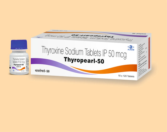 Thyropearl 50 Tablets (120'S) 120's Thyroxine Sodium 50 mcg by Alkem1
