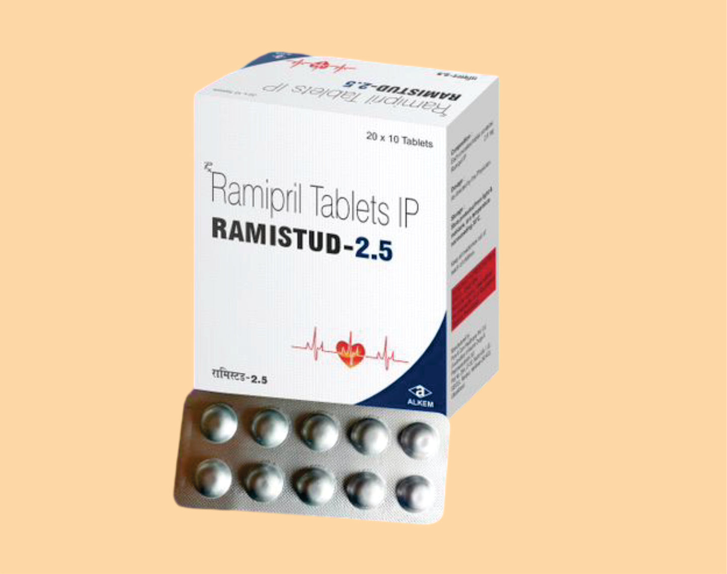 RAMISTUD 2.5 Tablets (10's)  Ramipril 2.5 mg  by Alkem1