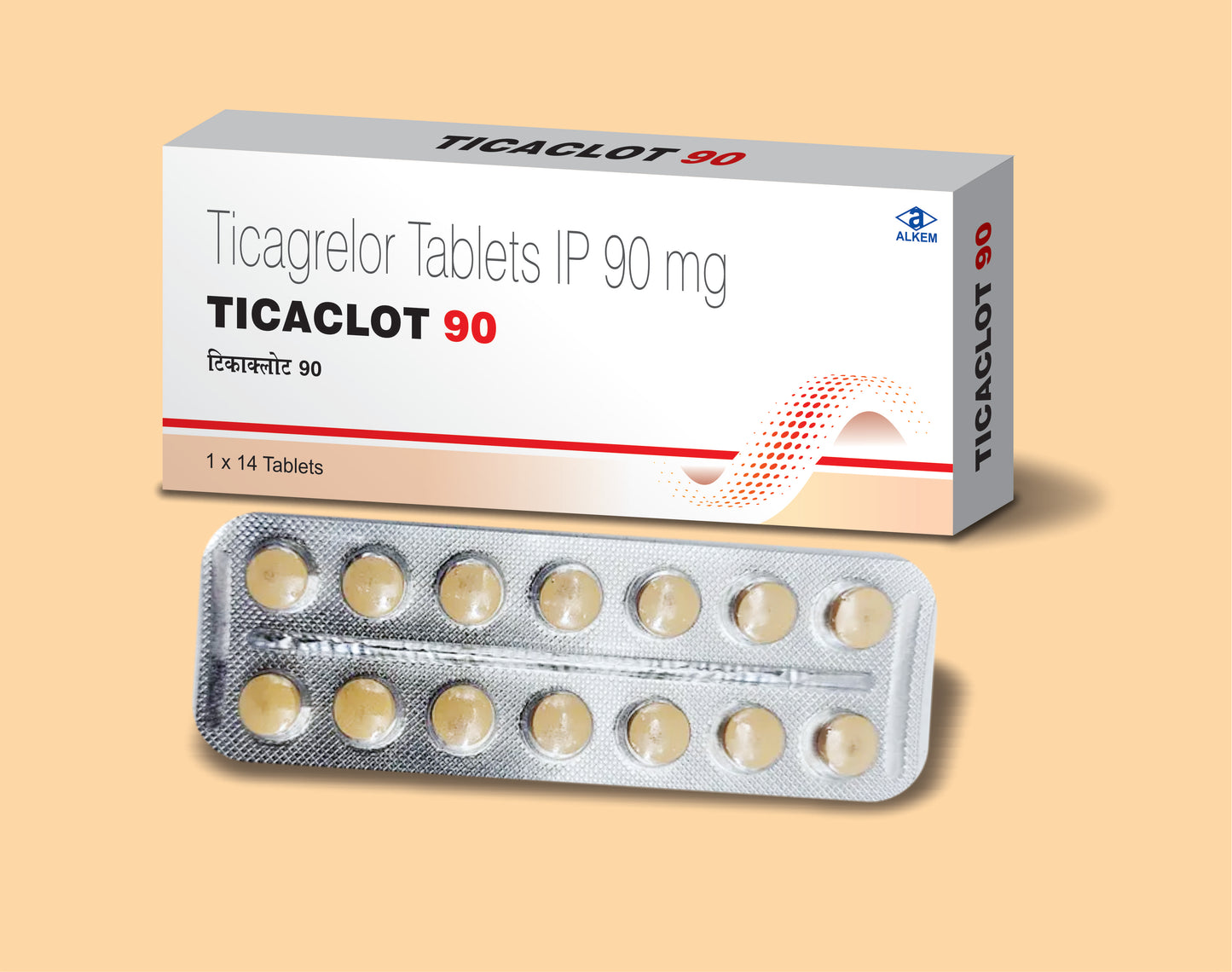 TICACLOT 90 TABLETS (14'S)  Ticagrelor 90 mg  by Alkem1