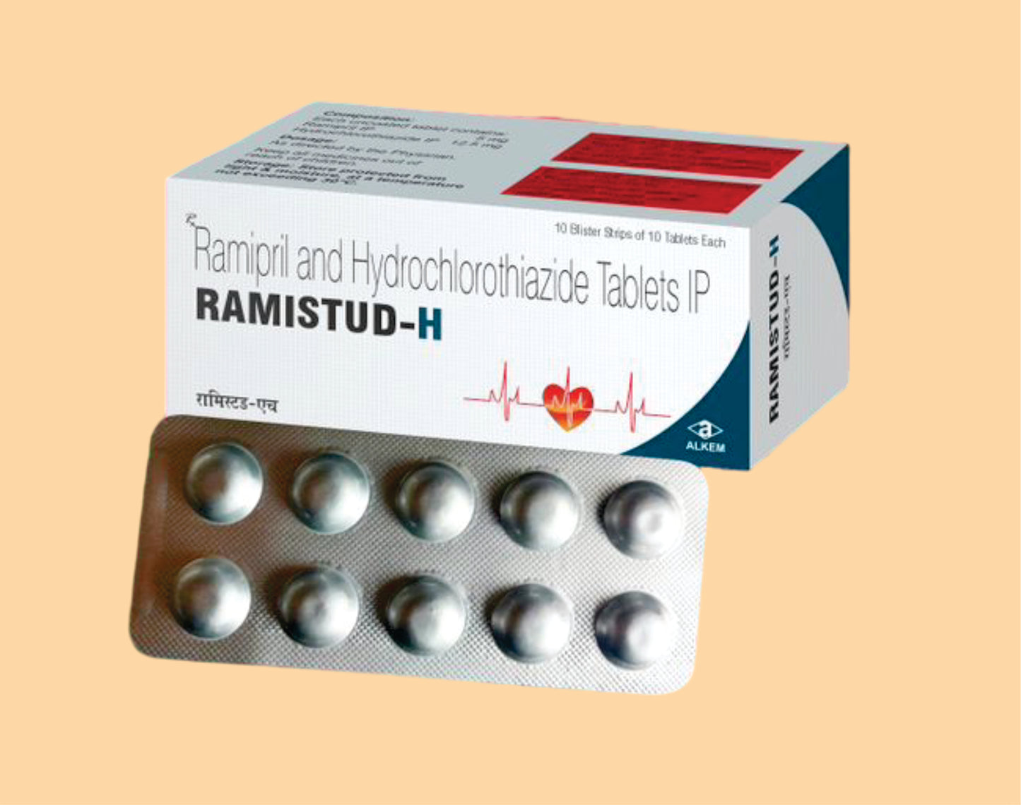 RAMISTUD H Tablets (10's)  Ramipril 5 mg + Hydrochlorothiazide 12.5 mg  by Alkem1