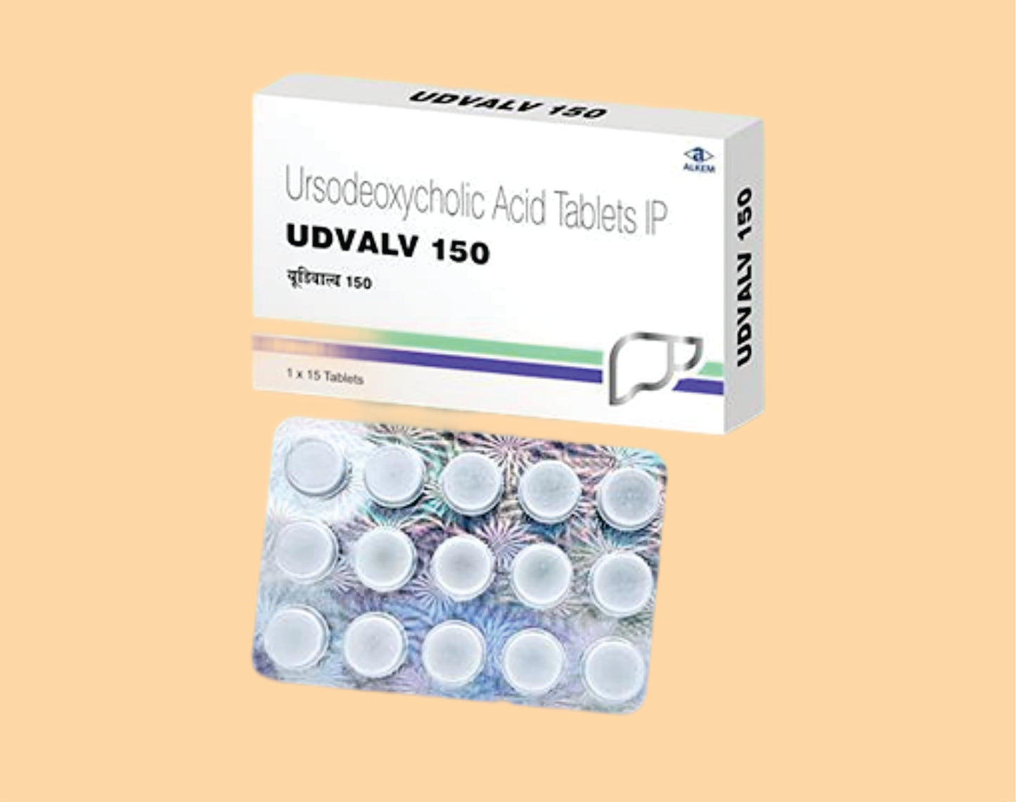 UDVALV - 150 Tablets (15's)  Ursodeoxycholic Acid 150 mg  by Alkem1