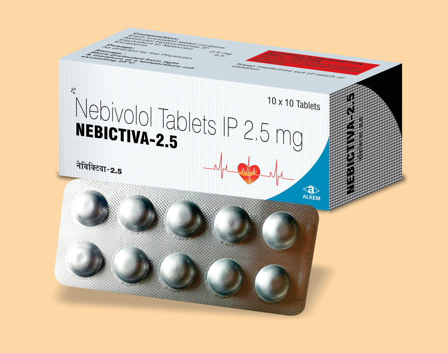 NEBICTIVA 2.5 TABLETS (10'S) (10'S) Nebivilol 2.5 mg Tab by Alkem1
