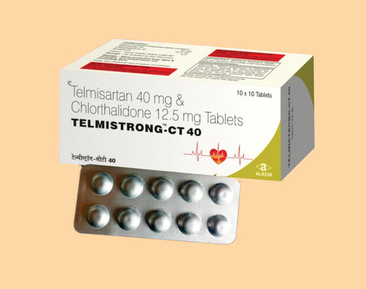 Telmistrong Ct - 40 Tablets (10'S) (10'S) Telmisartan 40 Mg, Chlorthalidone 12.5 Mg Tab By Alkem1