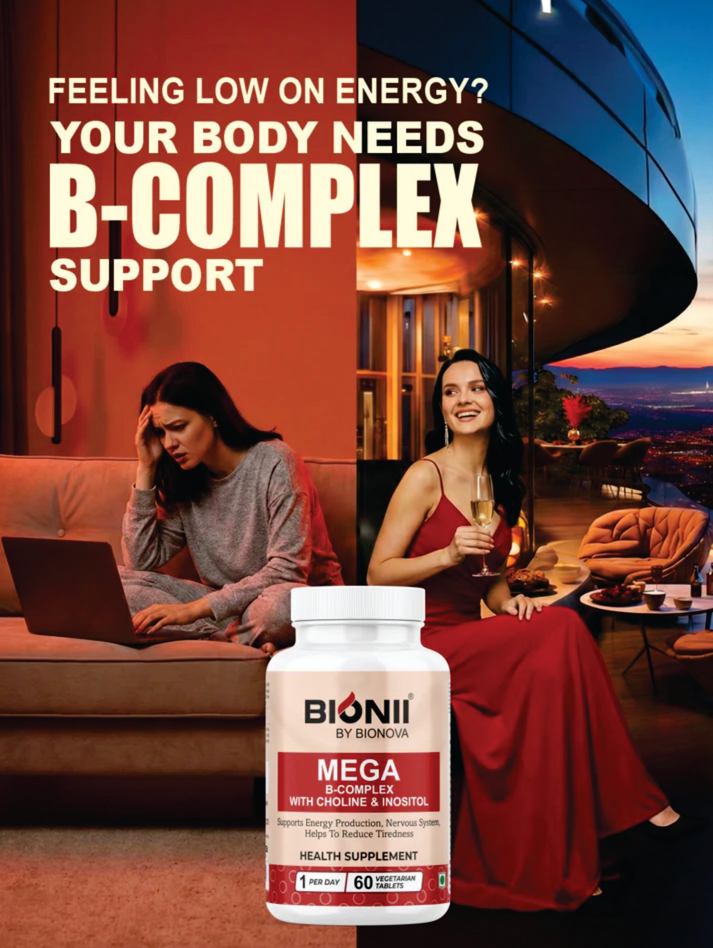 MEGA B-COMPLEX TABS 60'sby Bionova