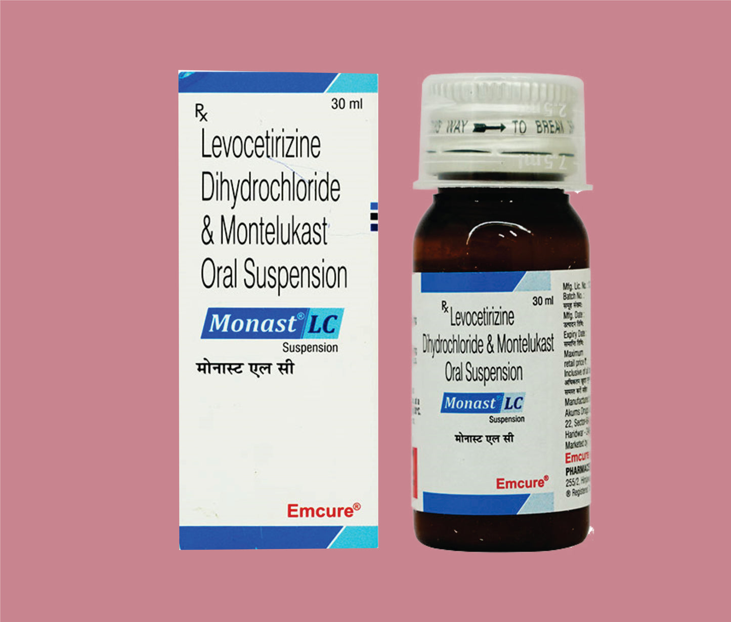 Monast LC Suspension (60 ml) Levocetirizine Dihydrochloride + Montelukast by Emcure