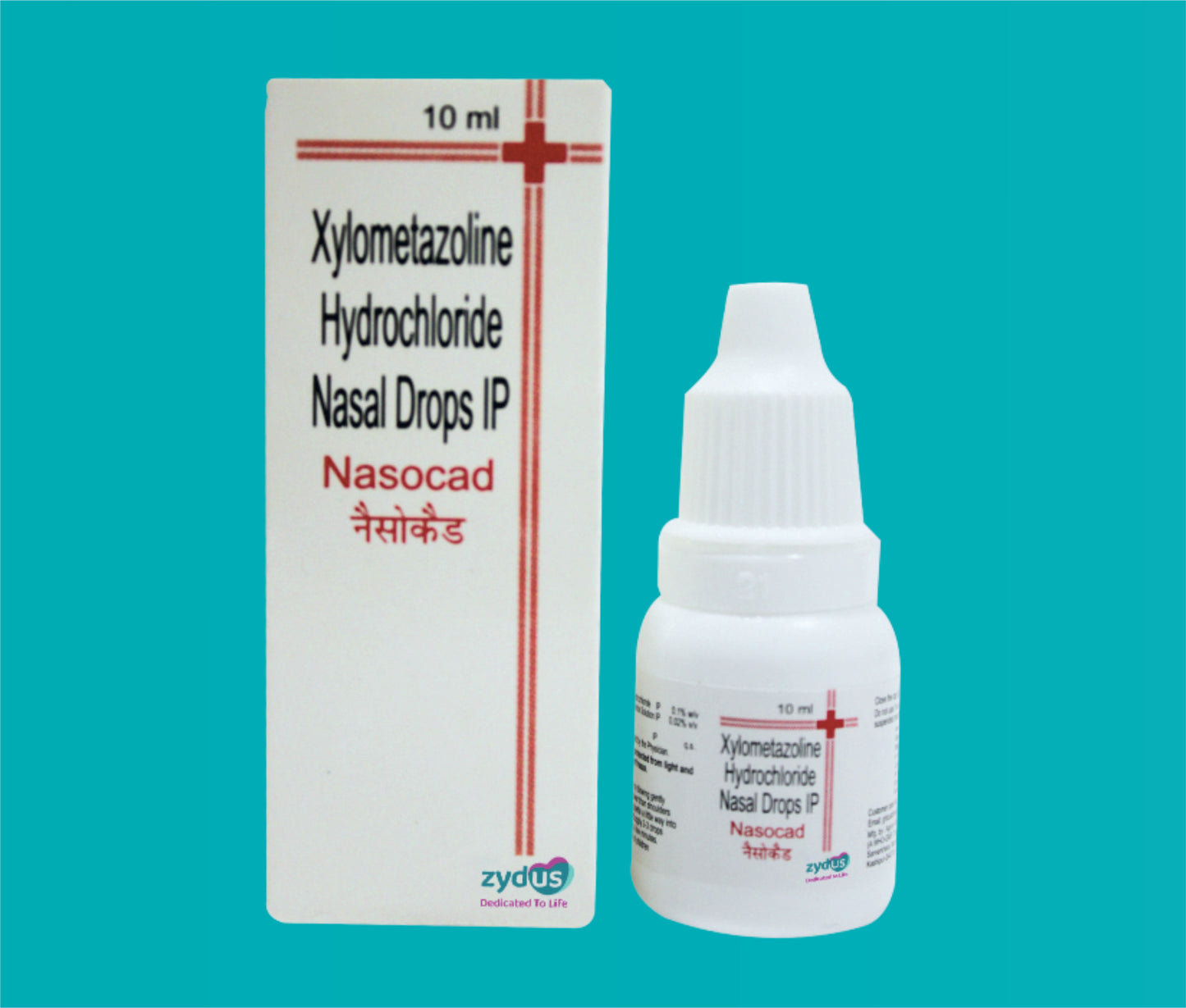 NASOCAD NASAL DROP 10ml. ( Xylometazoline HCL IP 0.1% w/v ) by Zydus