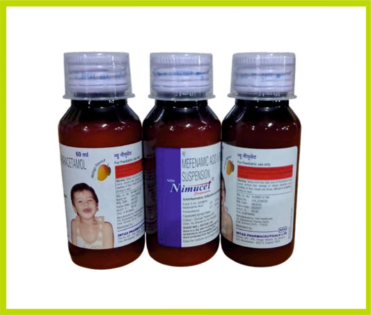 NEW NIMUCET 60ML (Mefenamic Acid 50 mg + Paracetamol 125 mg) by Intas